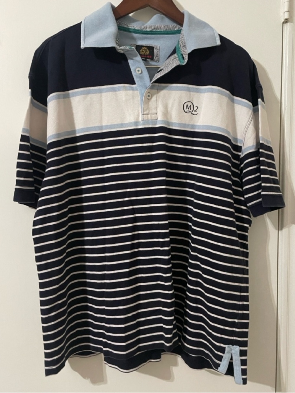 Cunard Line Queen Mary 2 (QM2) Striped Polo Shirt - Men's XXL